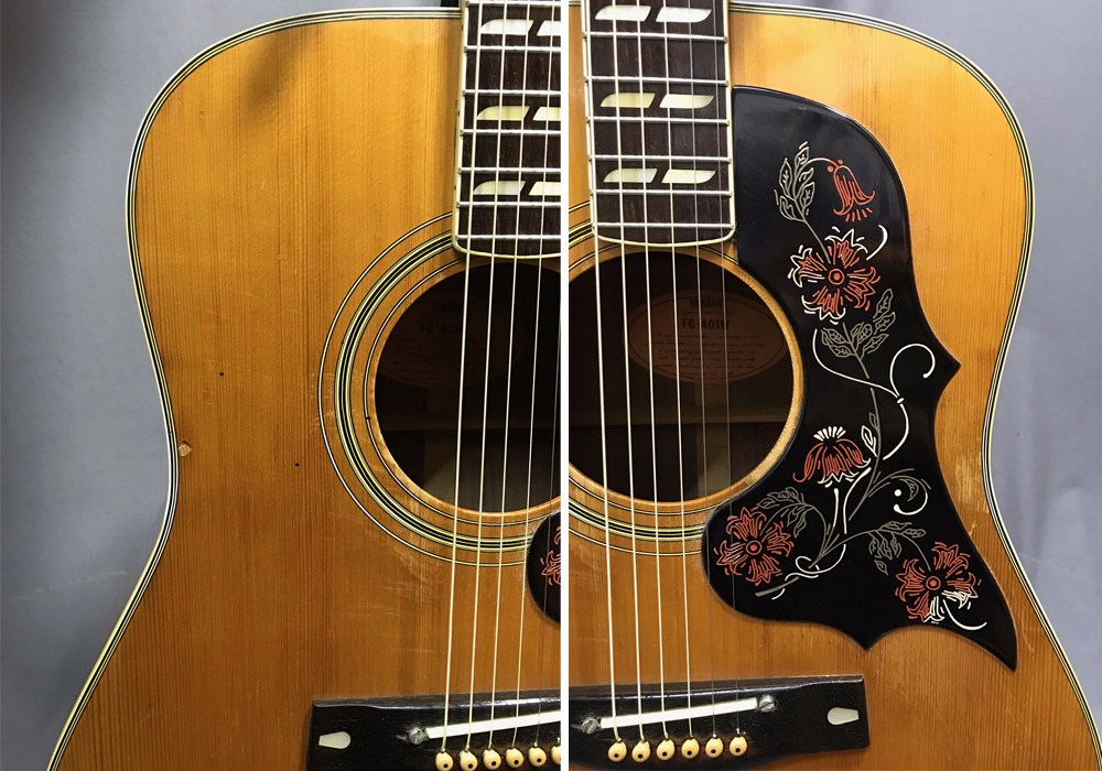 ７０年代 ヤマハ FG-401W ハミングバードタイプ ハードケース付き - 弦楽器、ギター