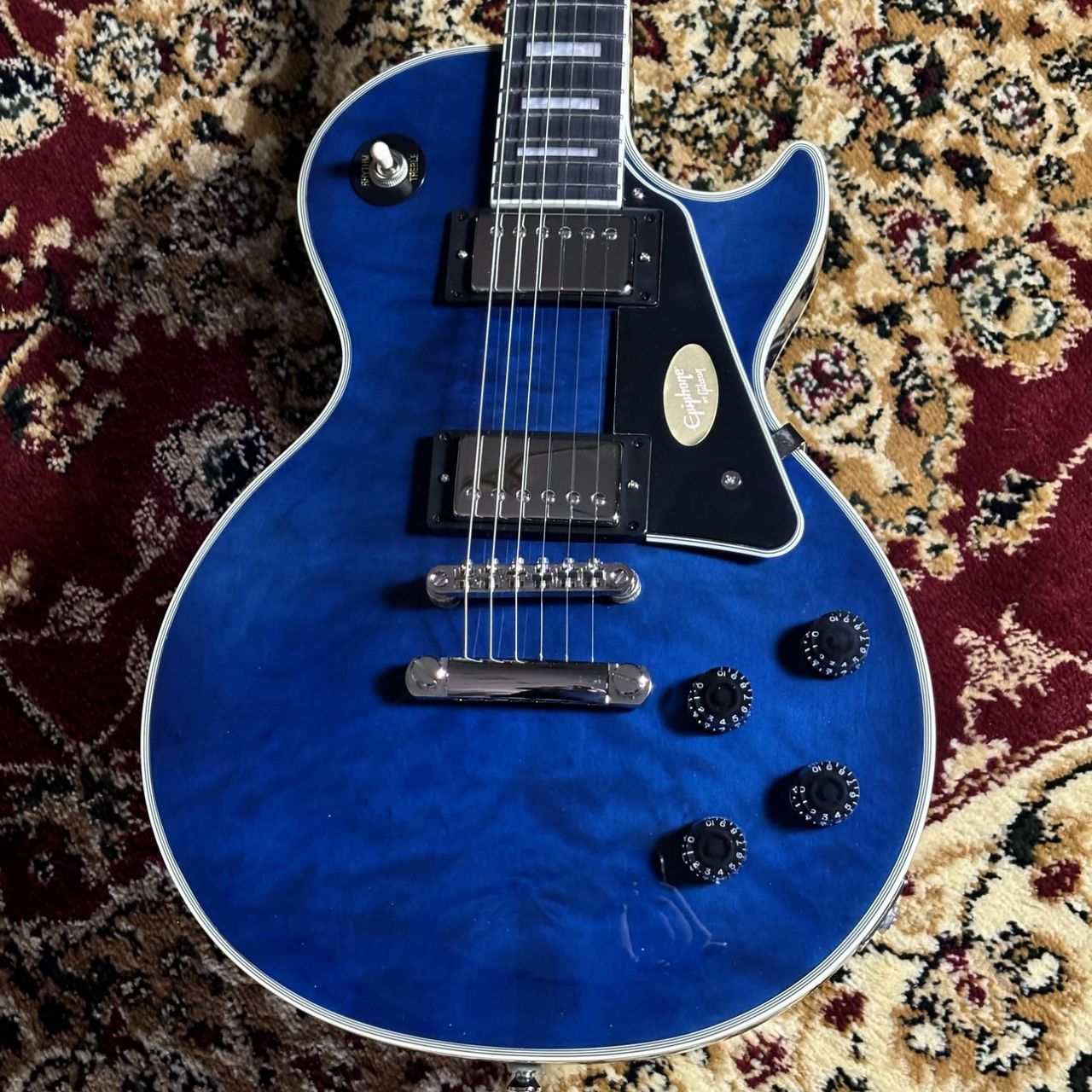 Epiphone Les Paul Custom Quilt Viper Blue (バイパーブルー) 【3.96