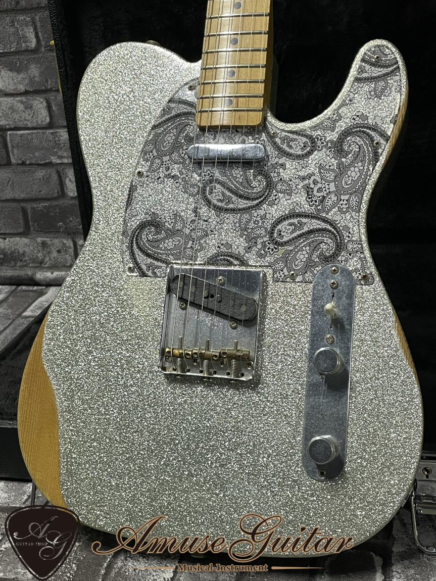 Fender MEX Brad Paisley Road Worn Telecaster Maple FB # Silver Sparkle  2017年製【w/Custom Shop Pickup】2.61kg（中古）【楽器検索デジマート】