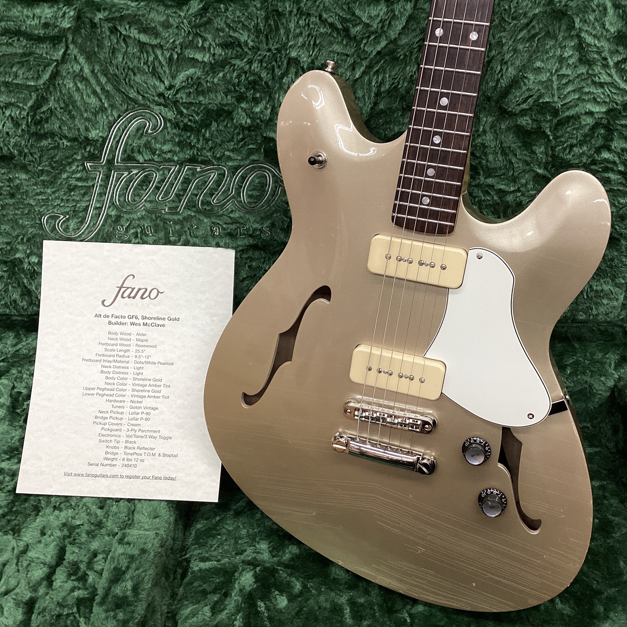 Fano Guitars Alt de Facto GF6,Shoreline Gold 【Serial:240410 