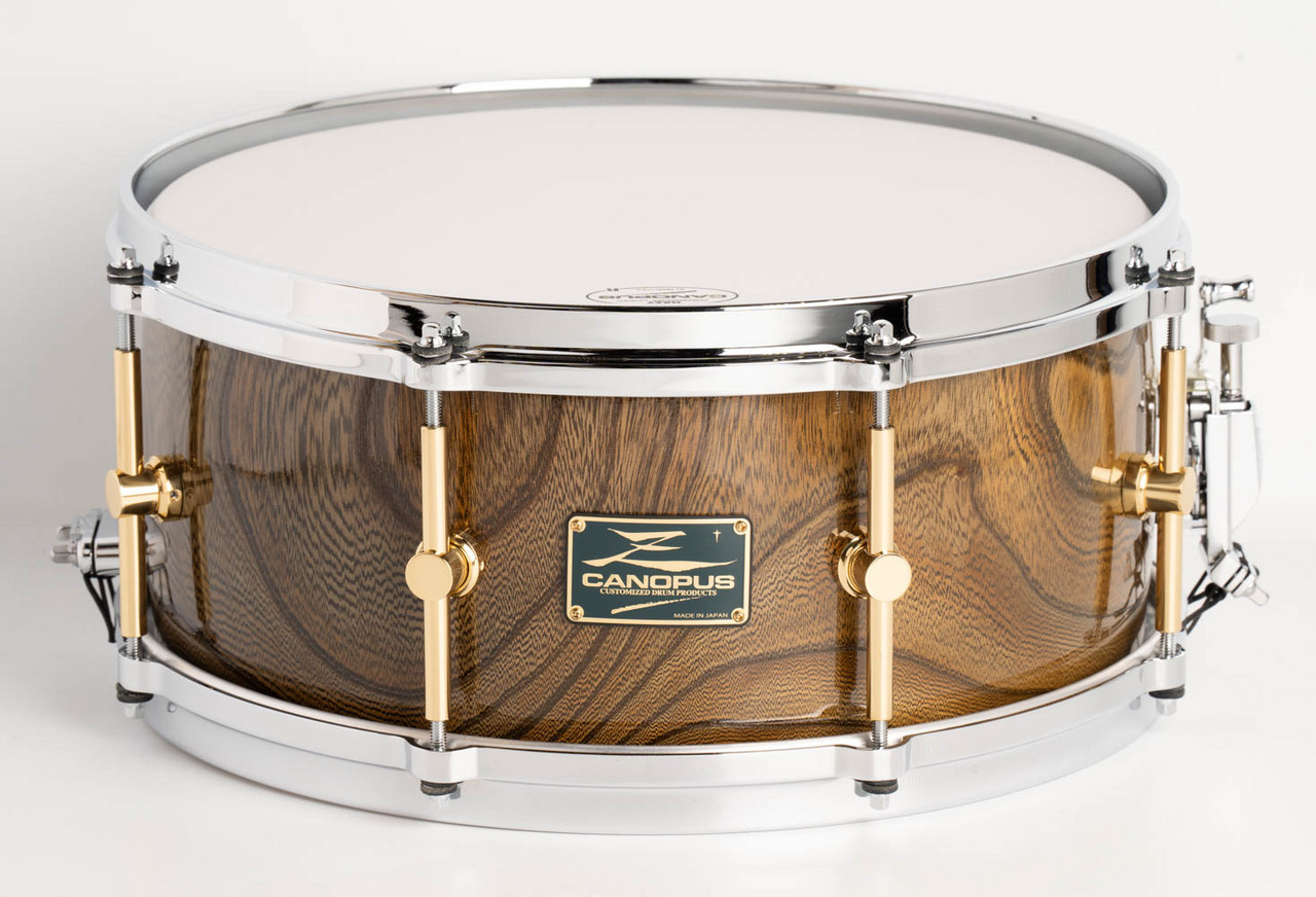 canopus HS-1465 Zelkova Ninja Black Snare Drum / Aerial Case付属