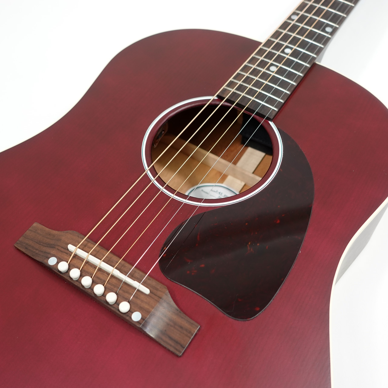 超美品 展示品 真っ赤なJ-45タイプ ホール&コンタクトPU 超美品