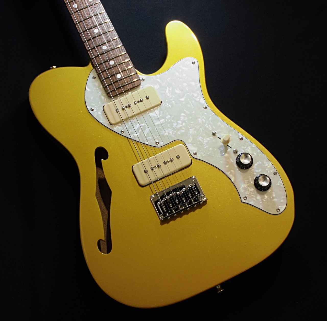 ギター k.nyui custom guitars knte gold back K.Nyui Custom Guitars KNTE Thinline / Gold【当店オーダー品