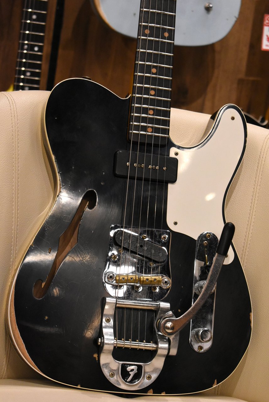 Fender Custom Shop P-90 Telecaster Thinline Relic A.Black CZ589348