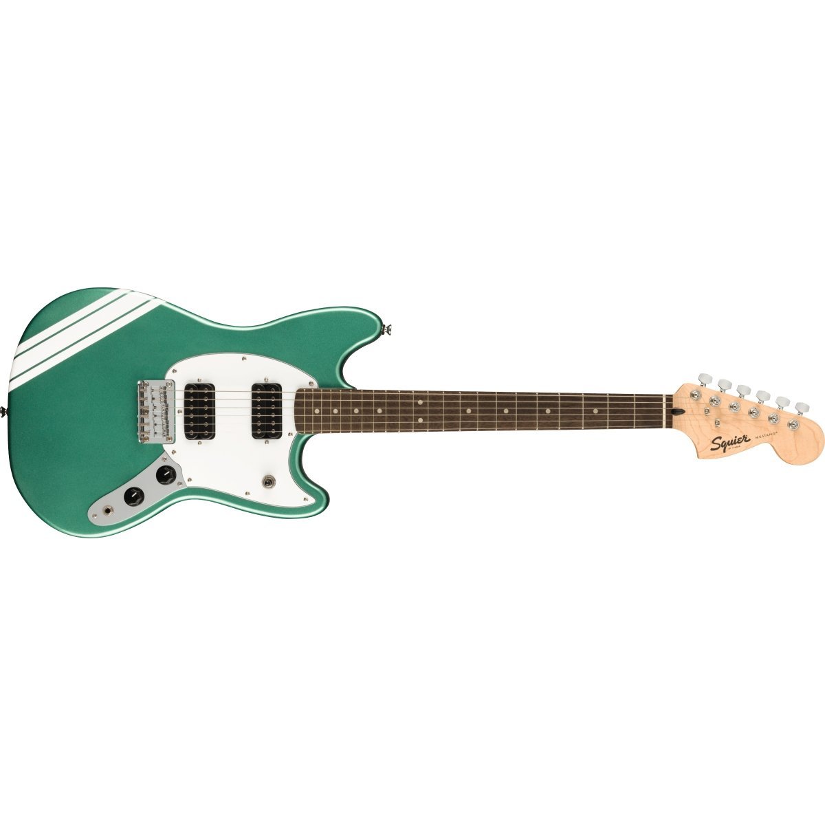 Squier by Fender FSR Bullet Competition Mustang HH Laurel Fingerboard White  Pickguard Sherwood Green with Olympic Whi（新品/送料無料）【楽器検索デジマート】