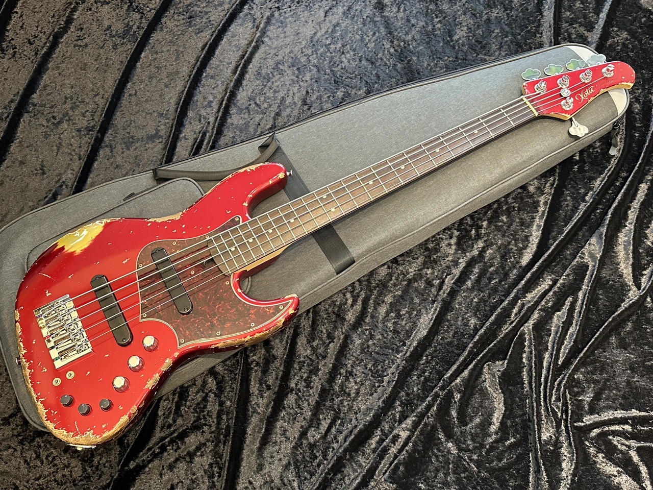 Xotic XJ-1T 5st Dark Candy Apple Red Heavy Aged Matching Head