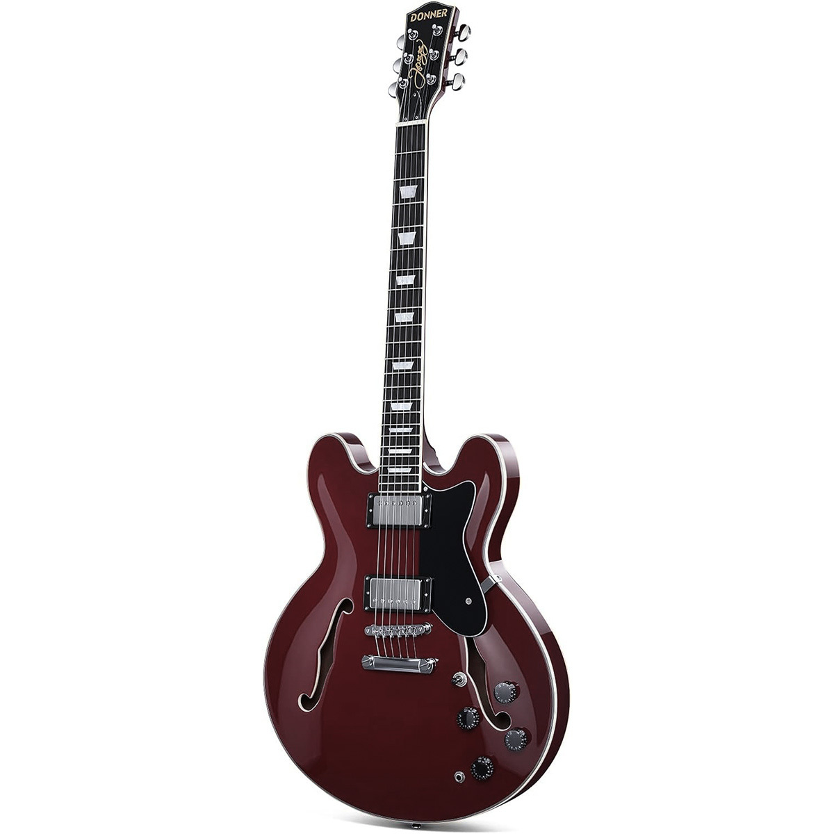 DONNER DJP-1000 Burgundy Red エレキギター セミアコギター ケース