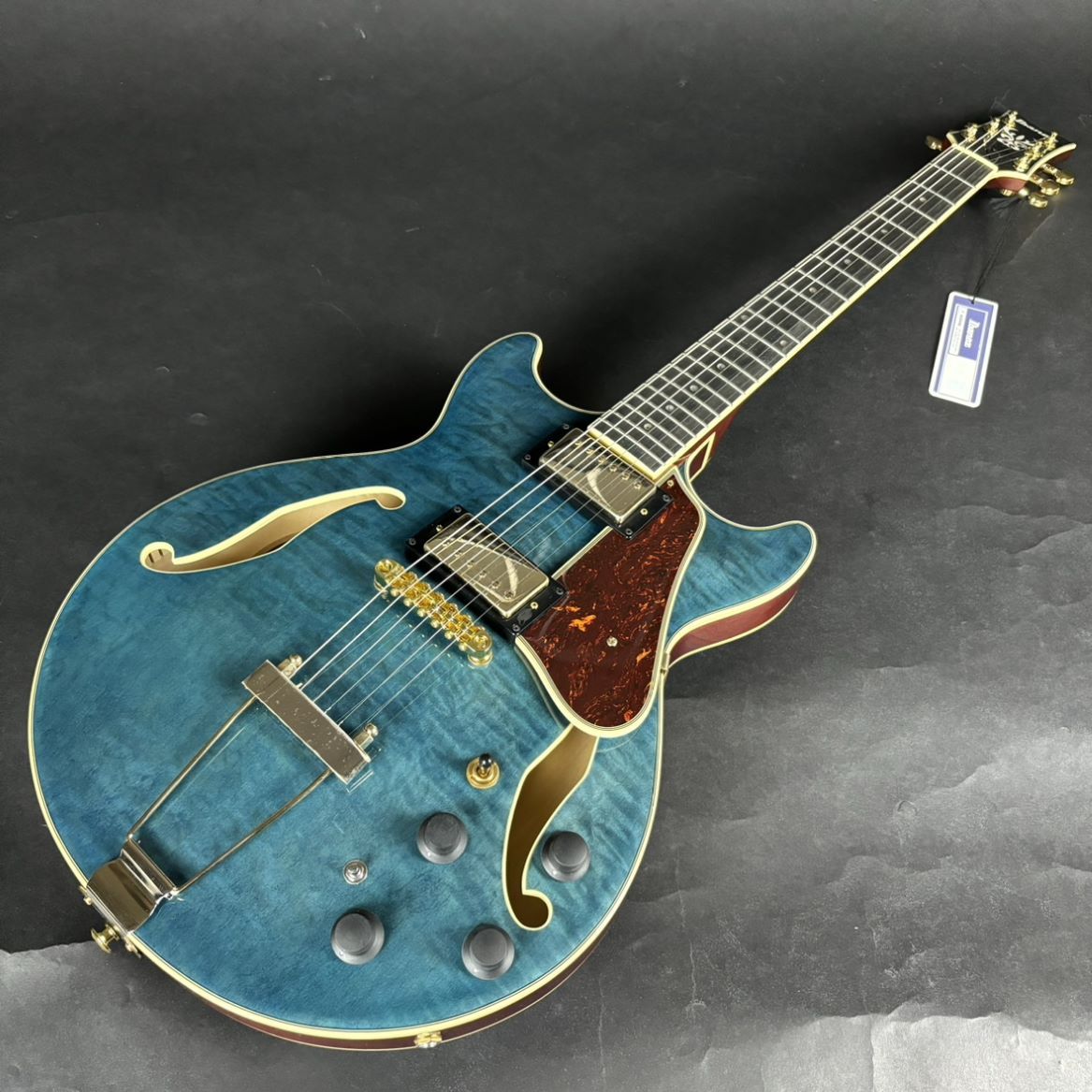 ギター Ibanez / AMH90QM-TBL Ibanez AMH90QM TBL Translucent Blue electric guitar with gig