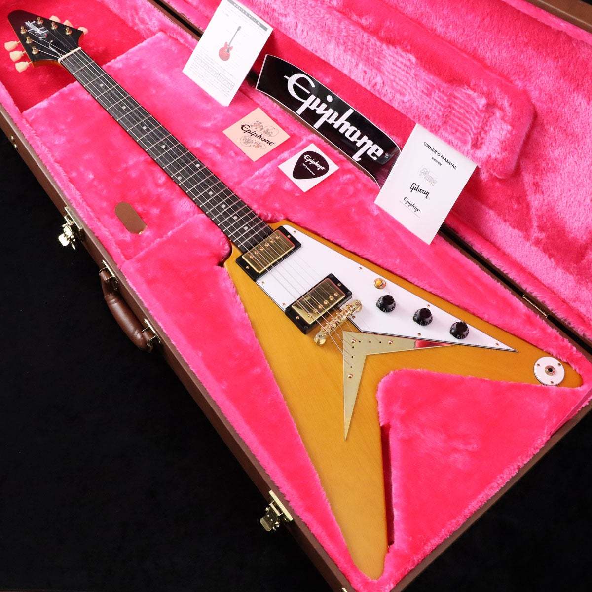 Epiphone Inspired by Gibson Custom 1958 Korina Flying V Aged