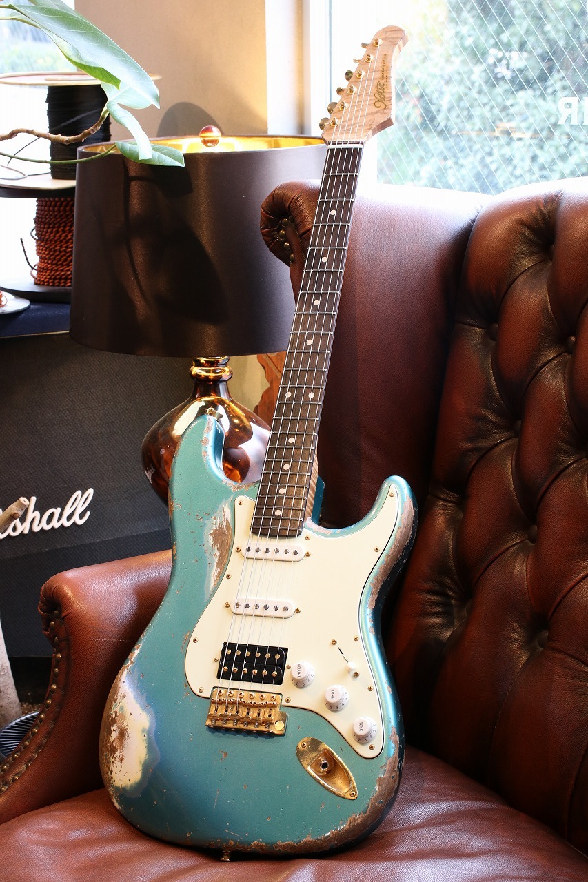 Xotic XSC-2 Ocean Turquoise Metallic Heavy Aged Gold Hardware