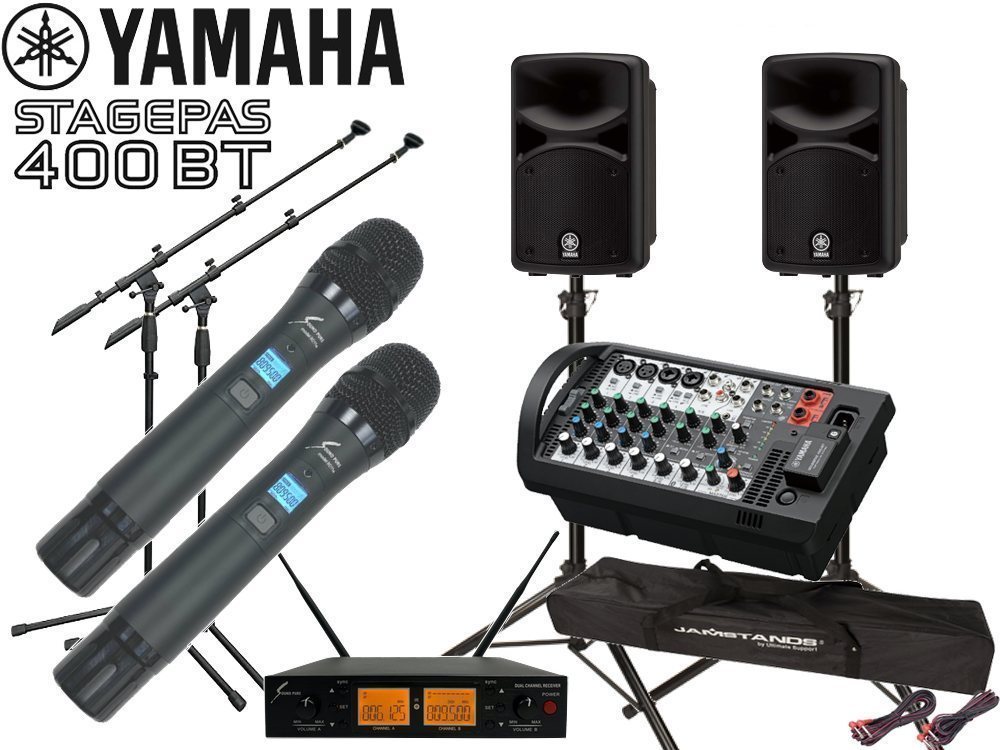 YAMAHA STAGEPAS400BT ワイヤレスマイク ハンドタイプ2本と