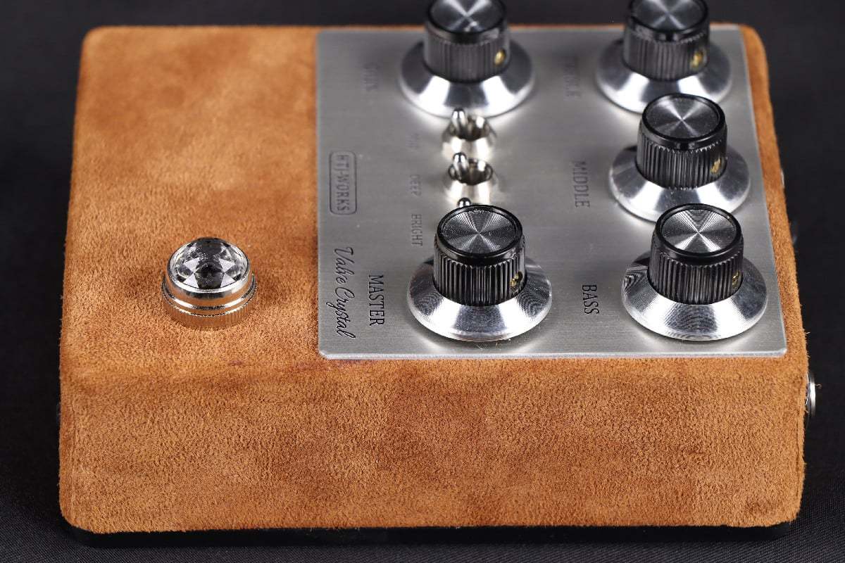 HTJ-WORKS Valve Crystal Silver Top 12AX7 Tube Preamp Brown Suede