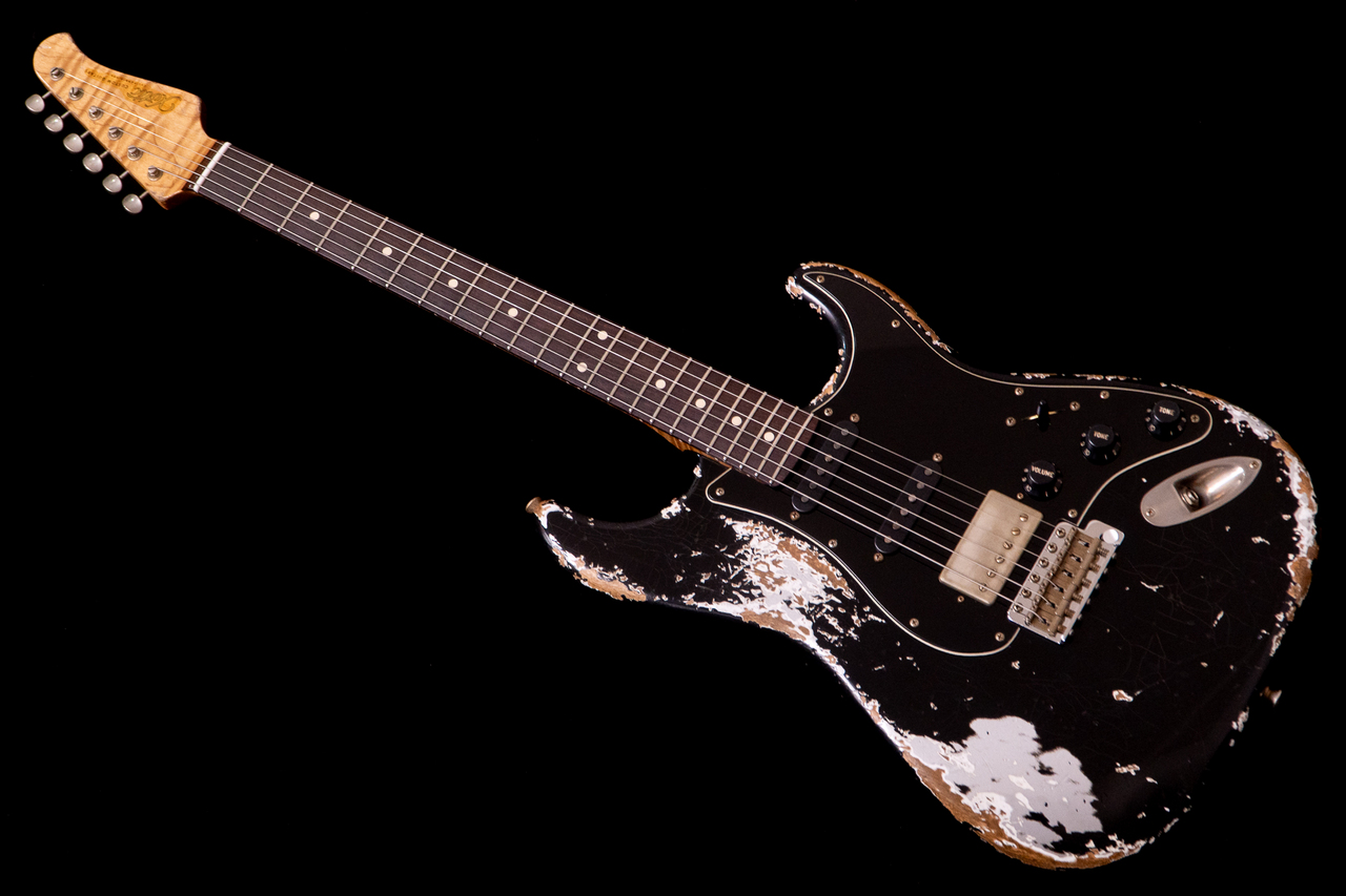 コンポーネントギター ブラック Xotic XSC-2 Black over Silver Heavy Aged 3.3kg #4161【TONIQ横浜