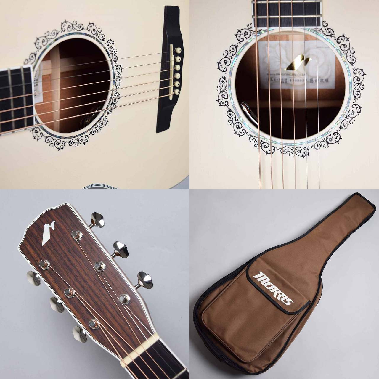 Morris FLB-80/S シースルーホワイト エレアコギター 【中古】（中古