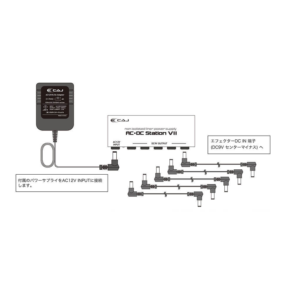 Custom Audio Japan(CAJ) AC/DC Station VII + DC Cable 2.1 5pc pkg