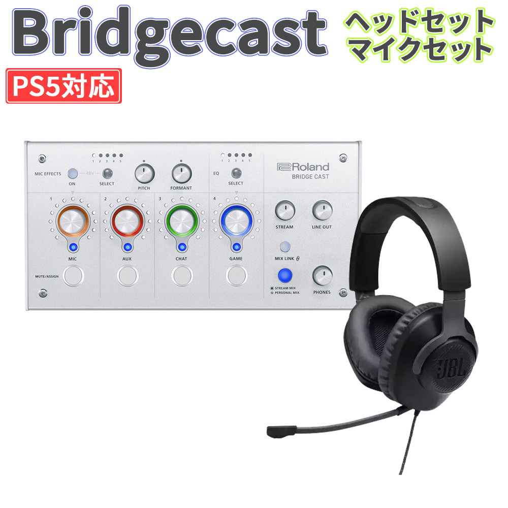 Roland BRIDGECAST アイスホワイト + JBL Quantam 100セット