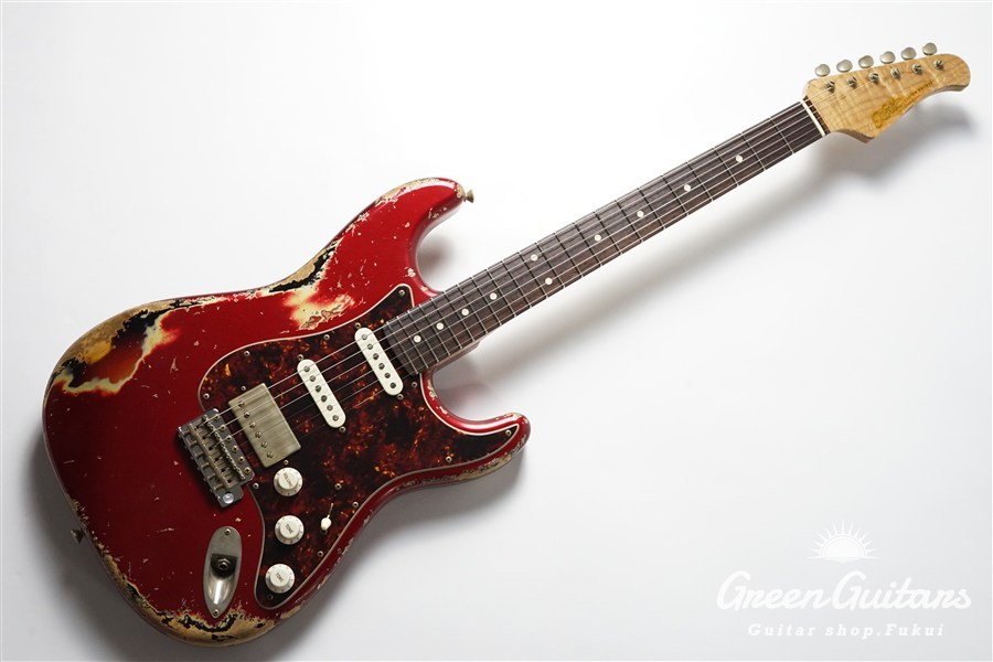 Xotic XSC-2 - Dark Candy Apple Red over 3 Tone Sunburst / Heavy