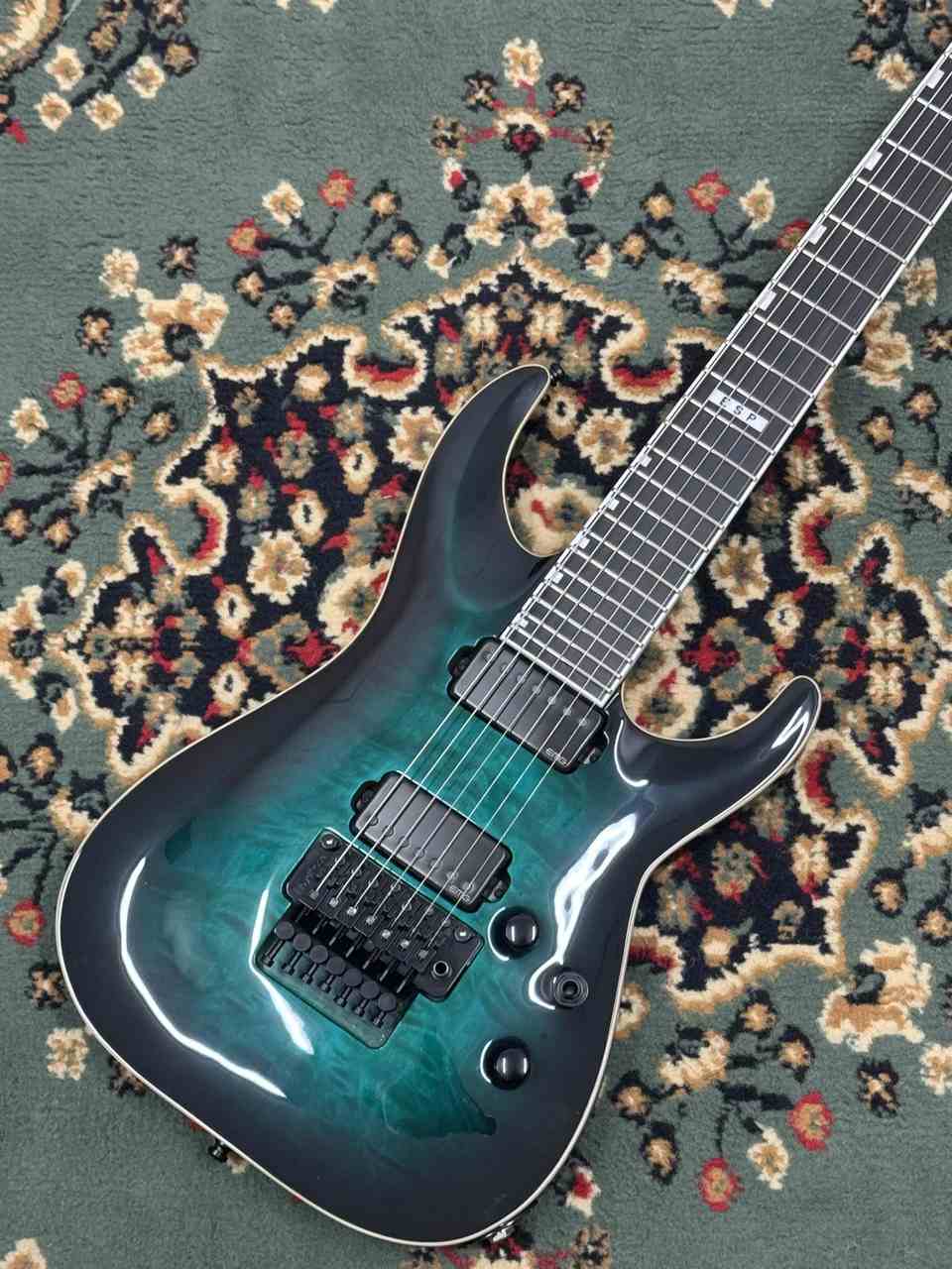 Far east electric トレモロ E-II HORIZON FR-7 QM Black Turquoise Burst 7弦 / FLOYD ROSE
