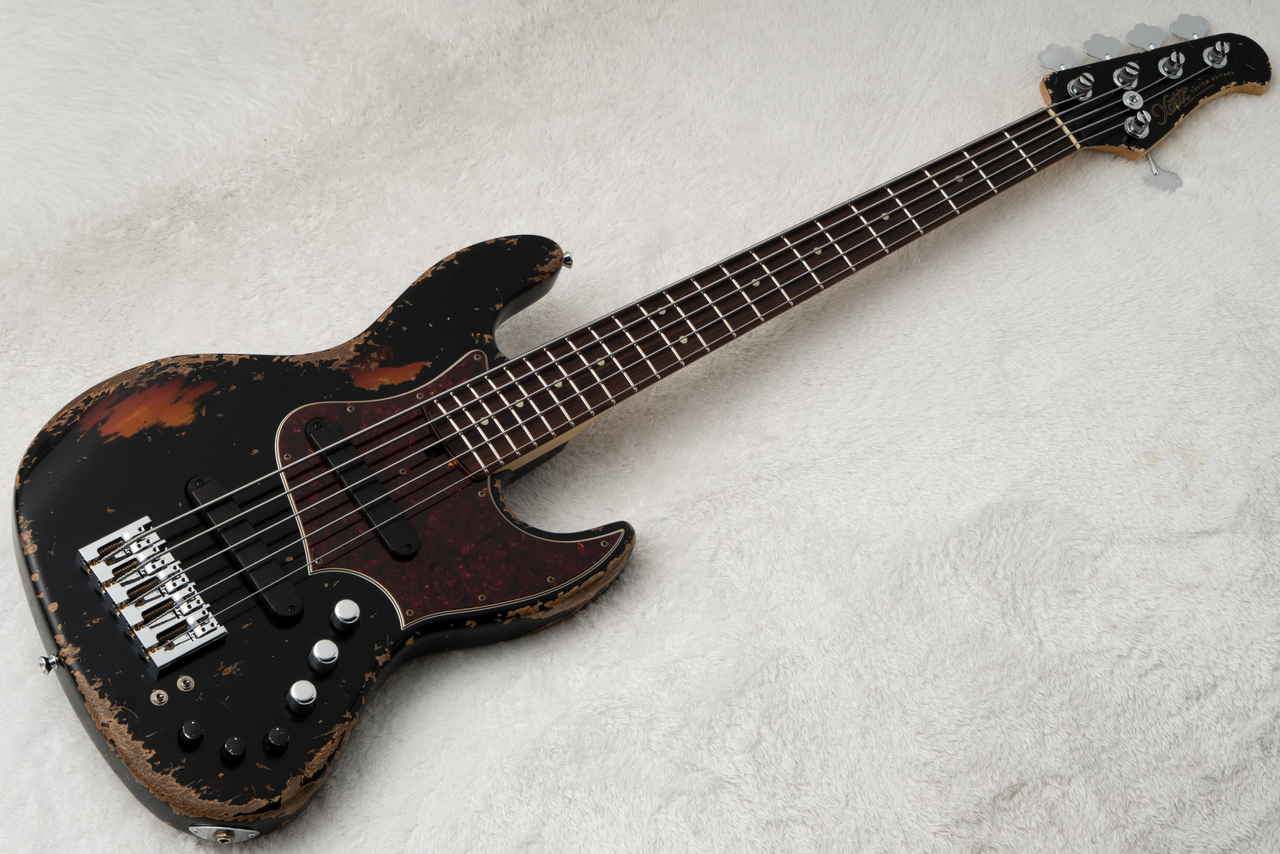Xotic XJ-1T 5弦ベースBlack(レリックMedium Aging) Xotic XJ-1T 5st Heavy Aged -Black over 3Tone Burst / Matching Head