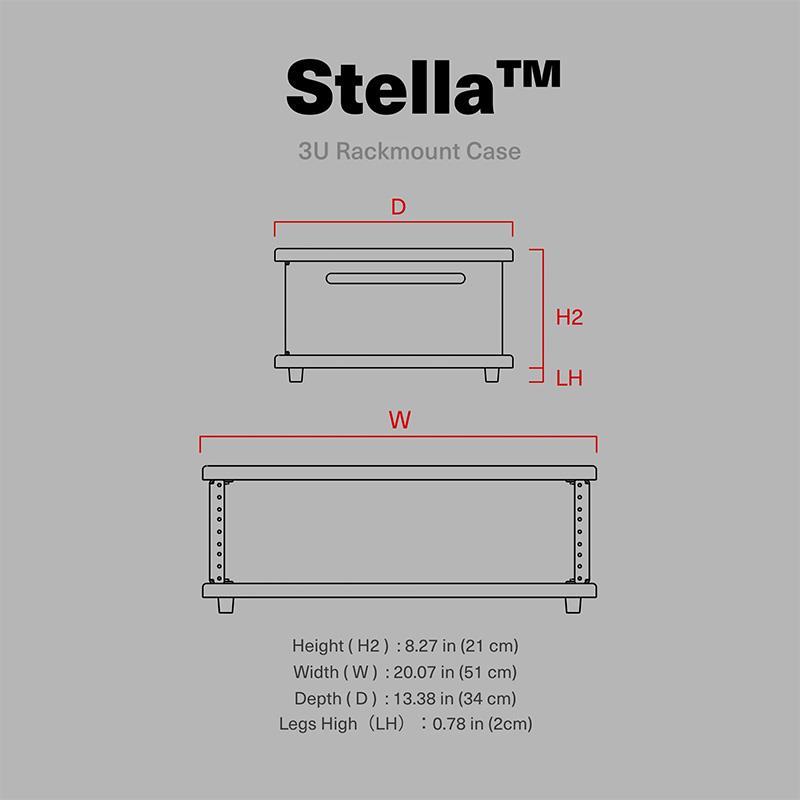 wavebone Stella Portable Rack Case-3U Black (ウェーブボーン