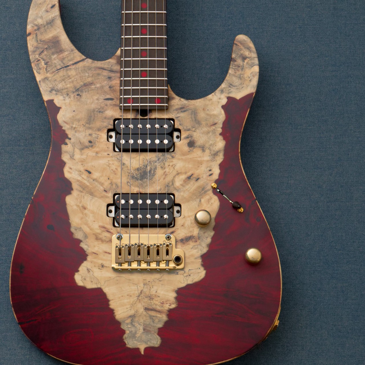 ギター T's Guitars DST Pro-24 Burl Top T's Guitars DST Pro 24 -Buckeye Burl Maple w/ Steps Ash-Cherry