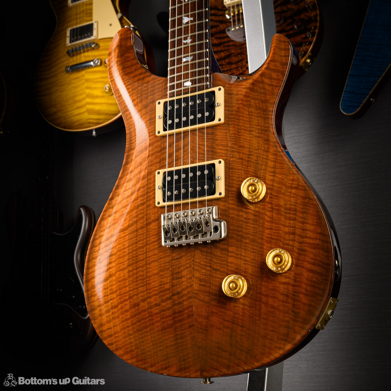 『レア』PRS プレミアムオークウッド　認印 Paul Reed Smith(PRS) 1992 Custom24 Figured Walnut Top!! 白蝶貝