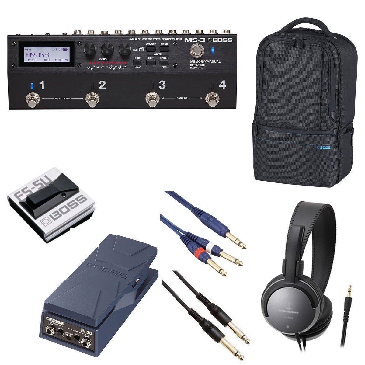 美品 BOSS MS-3 / EV-30 (未使用) / FS-5U セット