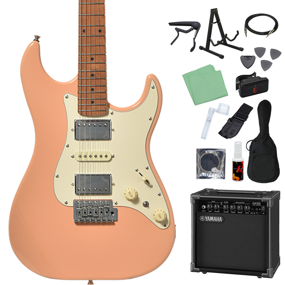 Bacchus GS-4DX RSM/M SLPK エレキギター初心者14点セット