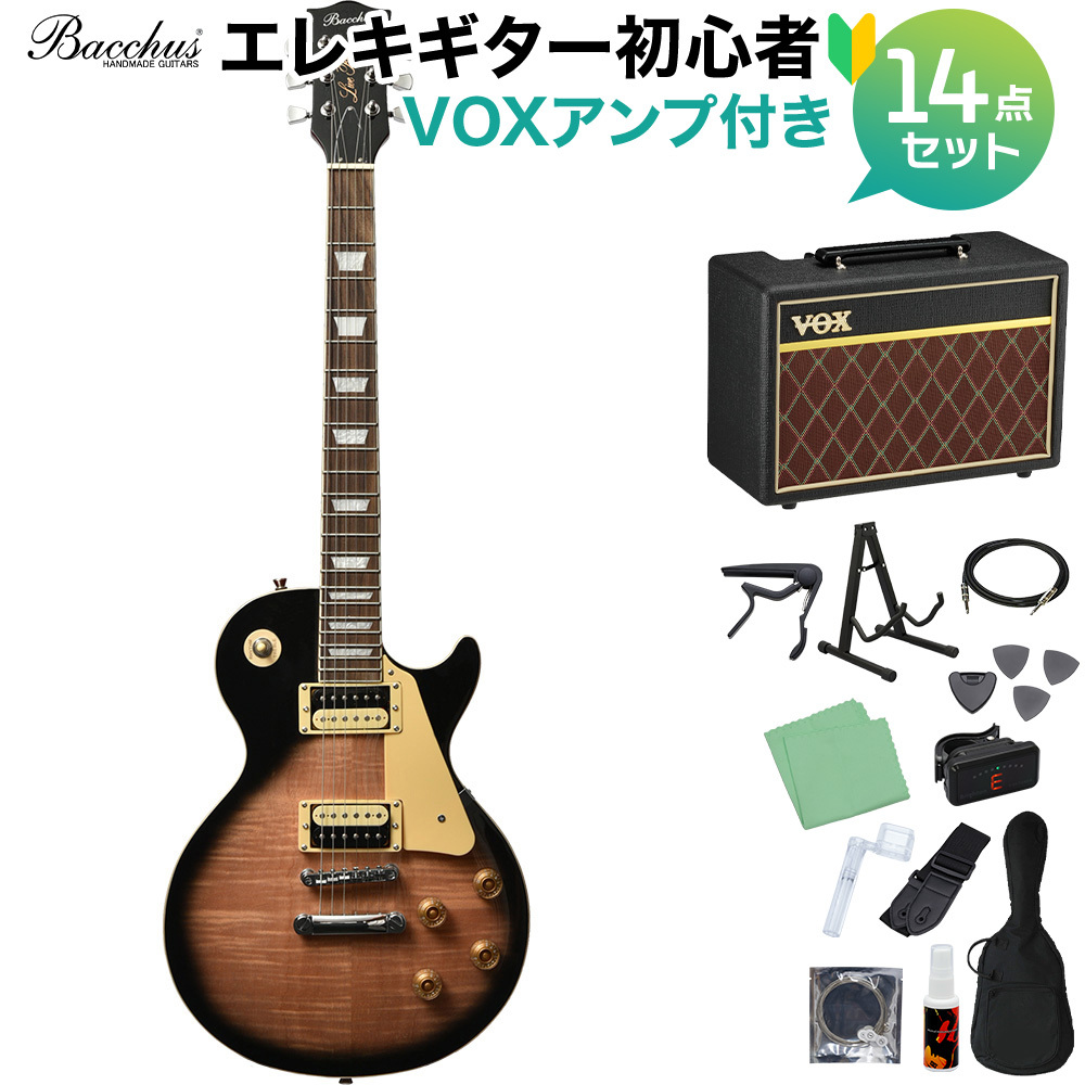 Bacchus BLP-FMH/R TS エレキギター初心者14点セット 【VOXアンプ付き】 タバコサンバースト