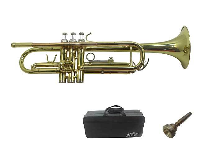 【美品】 ソレイル トランペット ゴールド マウスピース付き STR-1 Soleil STR-1 初心者用トランペット ゴールド マウスピース