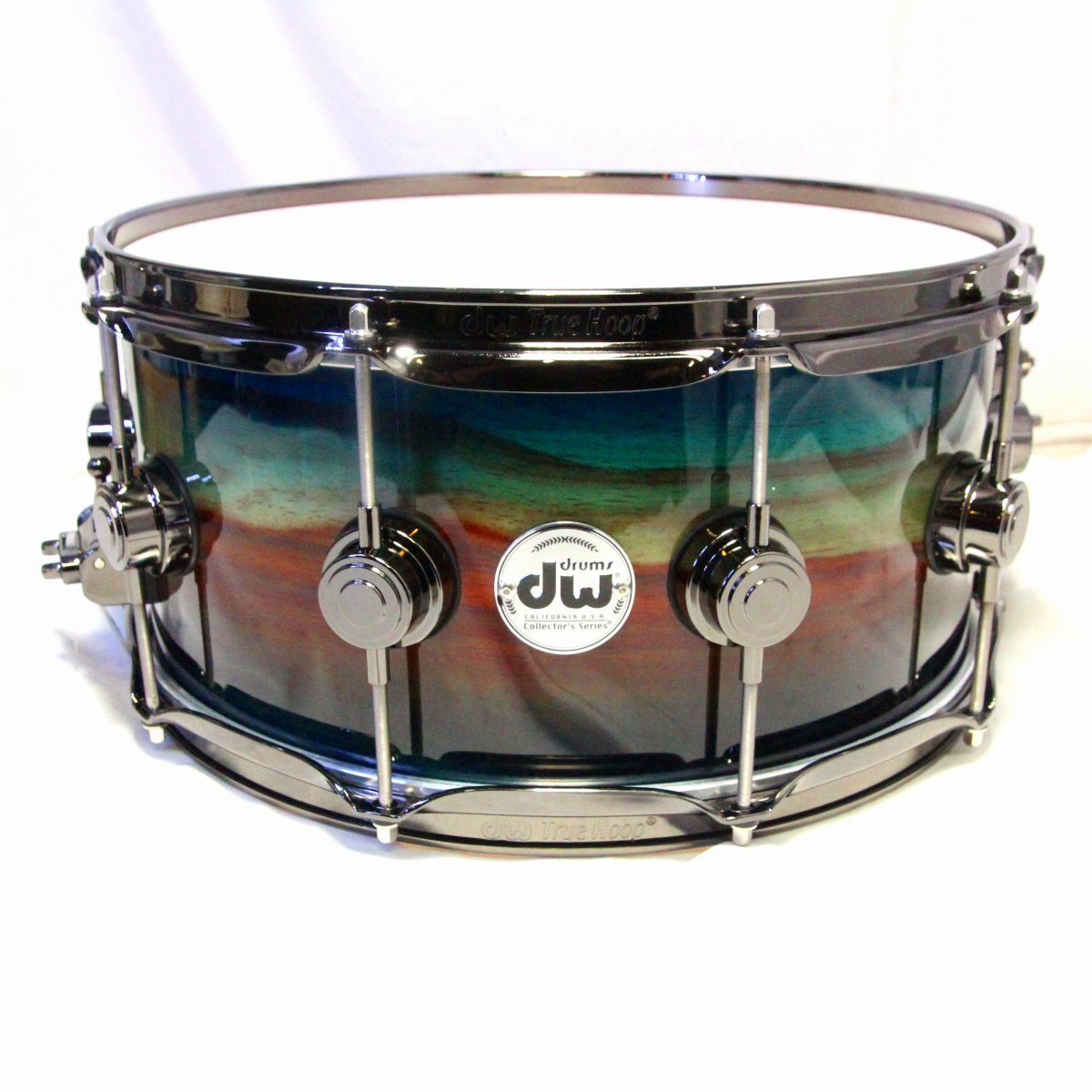 dw SonicPly Exotic Snare 14x6.5 Natural to Royal Blue Burst