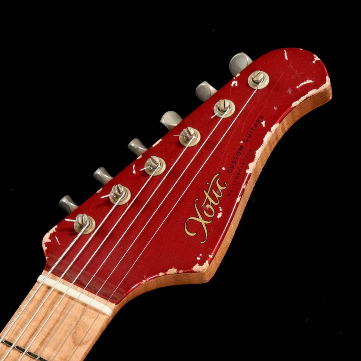 Xotic XSC-2 Dark Candy Apple Red over 3 Tone Burst Heavy Aged