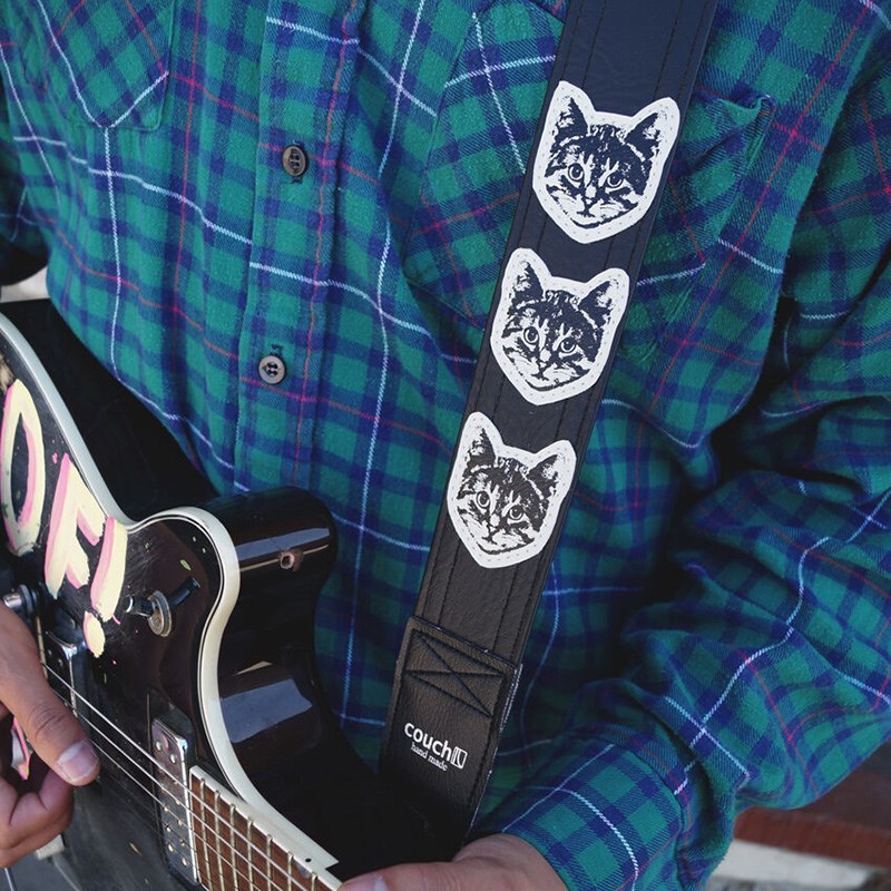 Couch Guitar Strap ニャン・ ニャン・ ニャン・クロ [Cat Guitar Strap Black/White  Cats]（新品）【楽器検索デジマート】