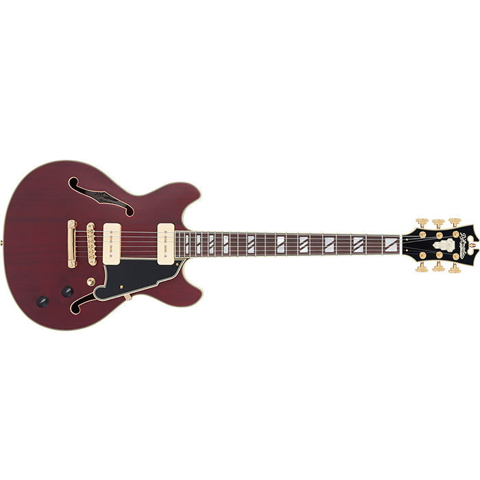 【高市総裁誕生記念】D'Angelico セミホロウボディ コーラルピンク D'Angelico 本数限定セール Deluxe Mini DC P-90, SatinTrans