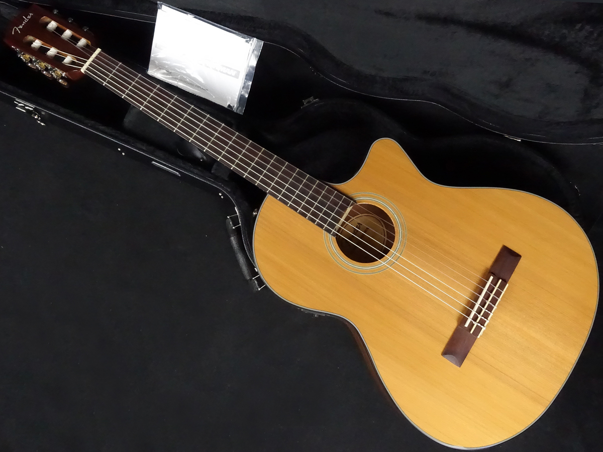 Fender CN-140SCE ナイロン弦ギター Fender CN-140SCE Nylon Thinline Black クラシックギター初心者