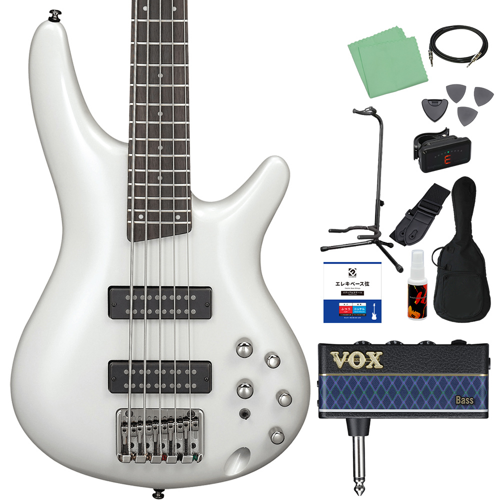 Ibanez SR305E 5弦ベース初心者12点セット 【ヘッドホンアンプ付】 PW