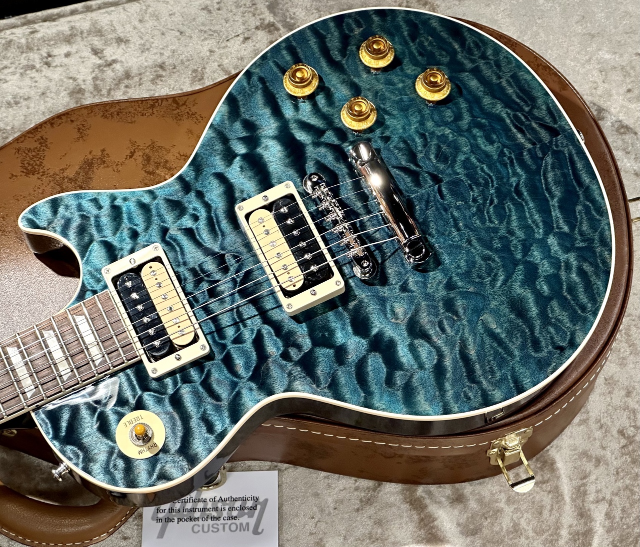 ちょっと値下げ　レスポールスタンダード・タイプ　ブルーキルトトップ Gibson Custom Shop 1959 Les Paul Standard 3A Quilt Top