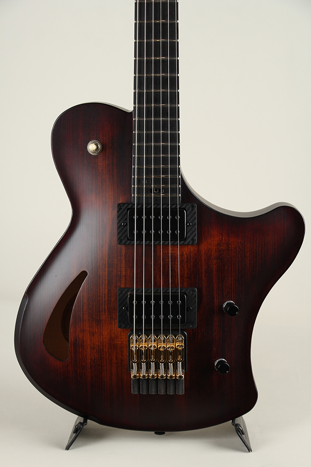 Victor Baker Guitars Ergonomic Semi hollow Headless Brown Smoke