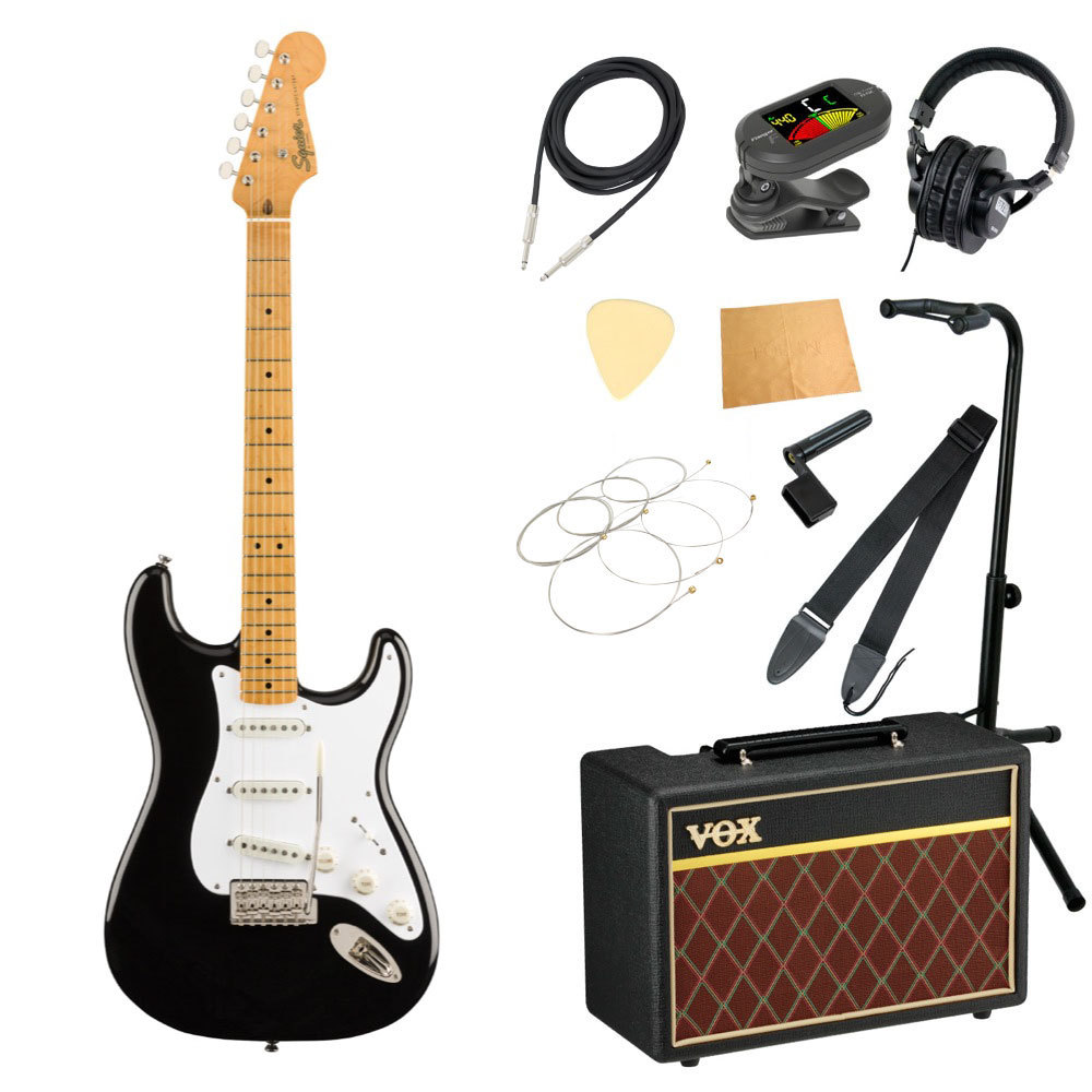 Squier by Fender スクワイヤー/スクワイア Classic Vibe '50s Stratocaster MN BLK エレキギター  アンプ付き 初心者セット（新品/送料無料）【楽器検索デジマート】