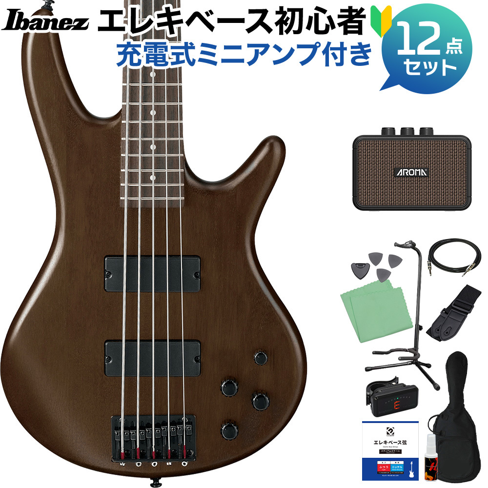 Ibanez GSR205B WNF 5弦ベース 初心者12点セット 【充電式
