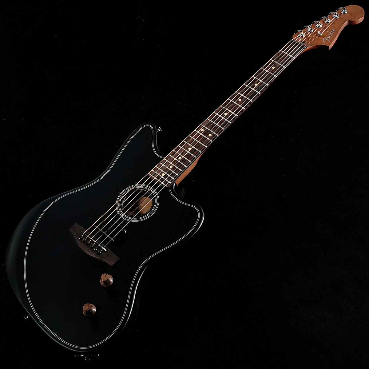 Fender Acoustasonic Standard Jazzmaster Black (重量:2.31kg)【S/N