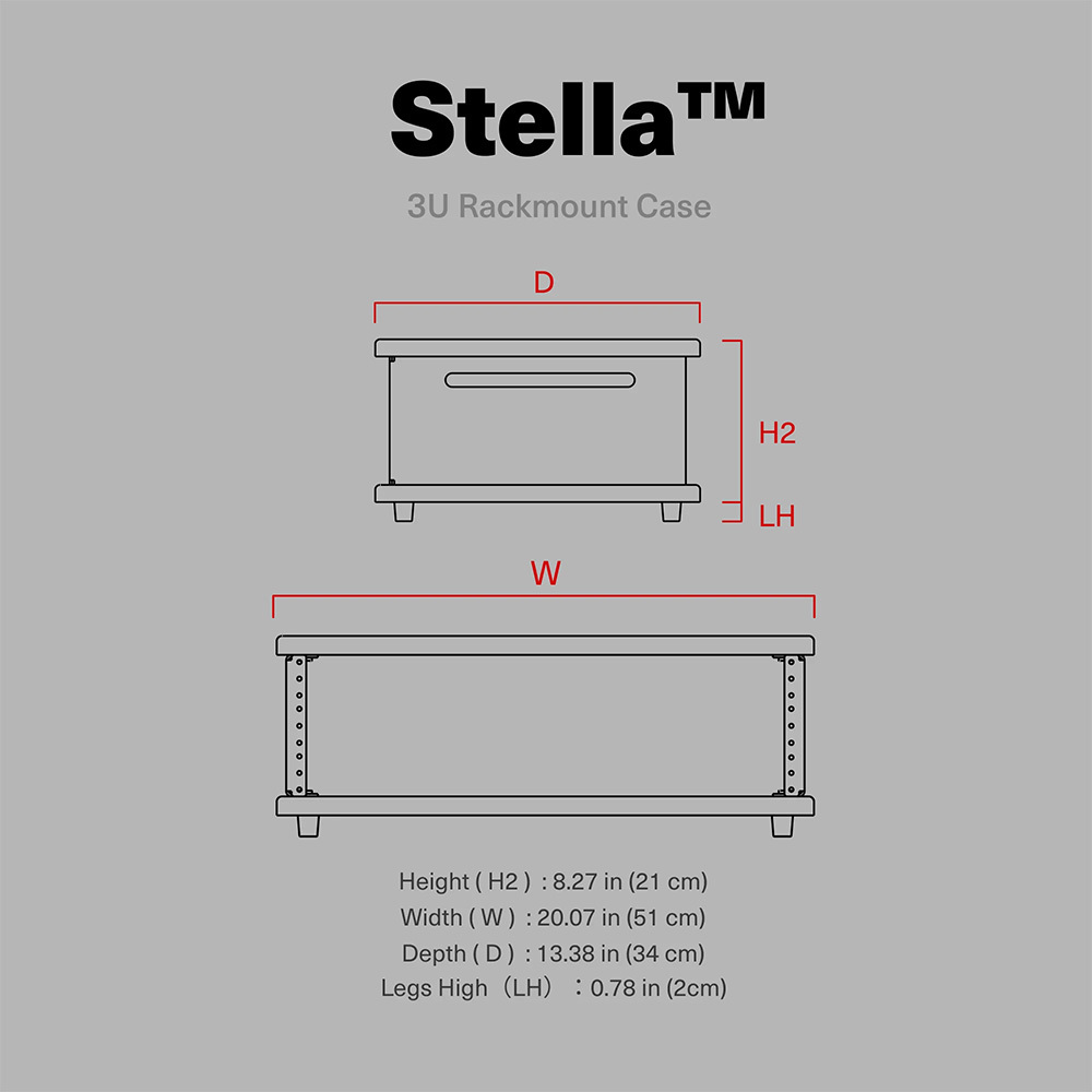 wavebone Stella Portable Rack Case-3U/Black（新品/送料無料）【楽器