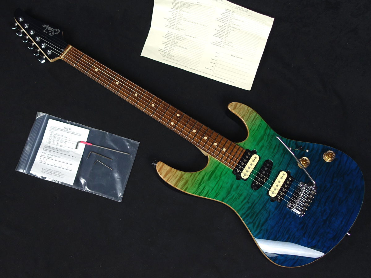 Suhr Modern Plus Curly Maple Top Aqua Blue Gradient 2018