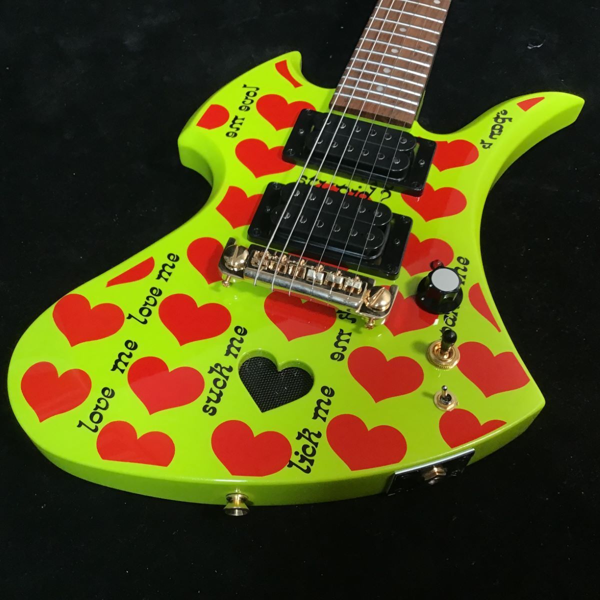 Burny GH-Jr. W/SC hideモデル スピーカー内蔵ミニエレキギター グリーンハートGREEN HEART Jr .（新品/送料無料）【楽器検索デジマート】