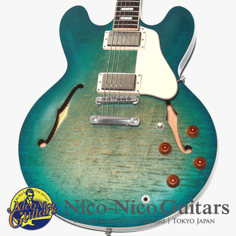 美品ギブソンES-335 2018年 メンフィス工場製　ハードケース付 Gibson Memphis 2018 ES-335 Figured (Aquamarine)（中古