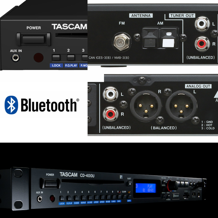 Tascam CD-400U Bluetooth/AM・FMチューナー搭載CD/SD/USBプレーヤー