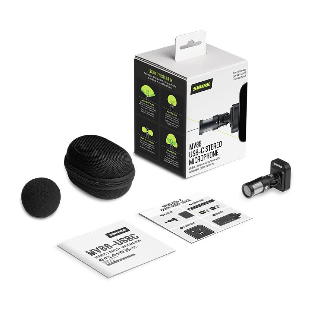 MV88(生産終了品)(iOS接続) Shure SHURE MV88 USB-C ステレオマイクロホン iOS Android 両対応 USB