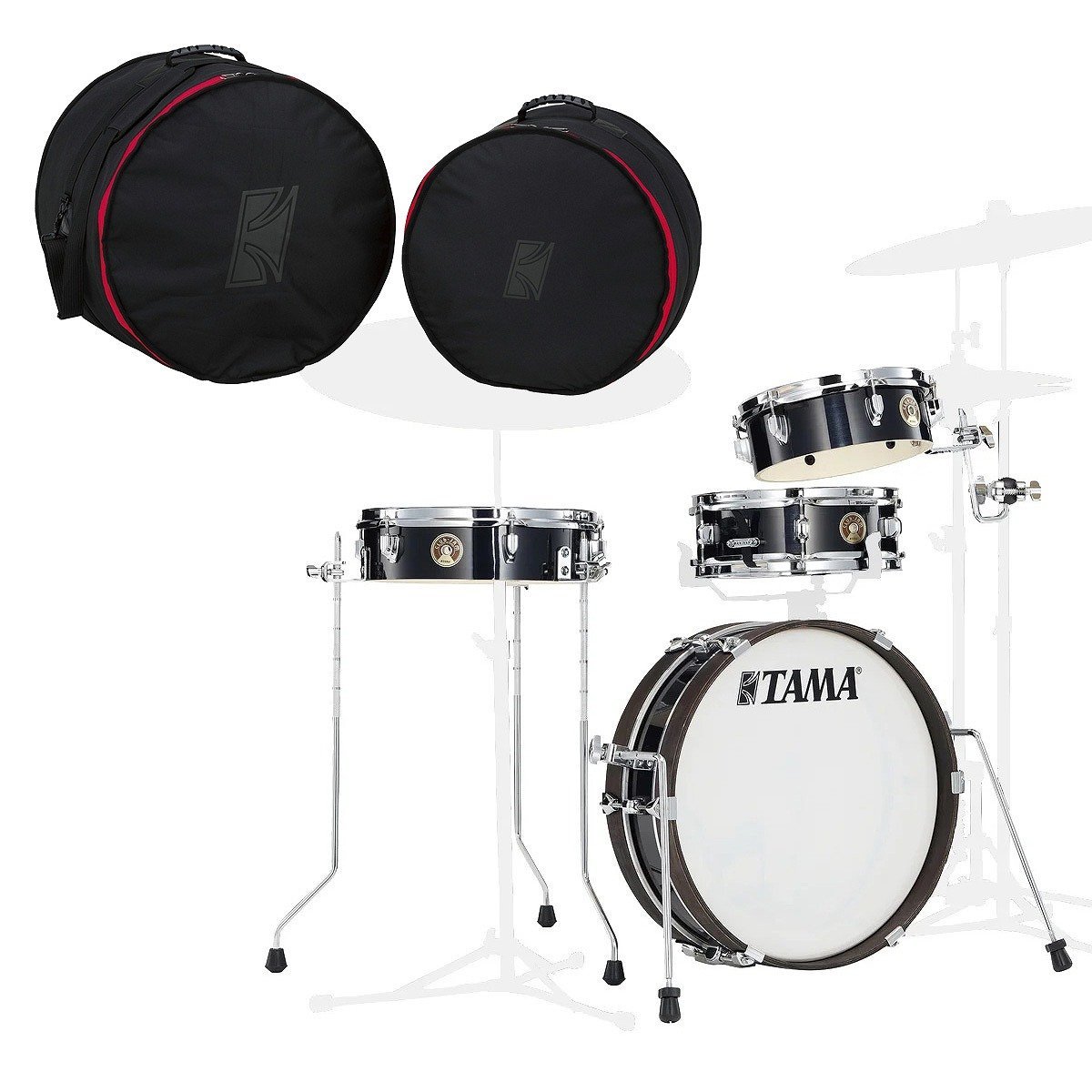 Tama LJK48P-HBK Club-JAM Pancake Kit 純正ケース(DSS48LJP)セット ...