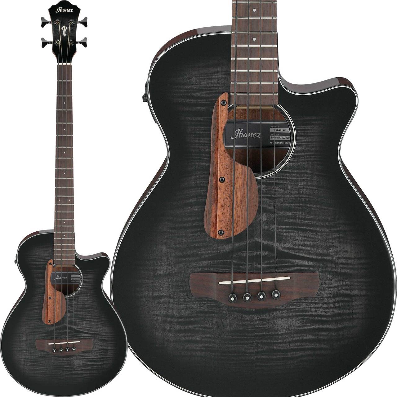 Ibanez AEGB25E TKH エレアコベース サムレスト搭載 フレイム