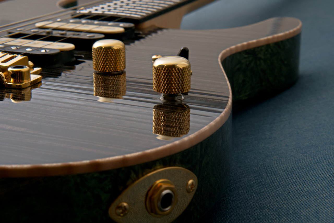 T's Guitars DST Pro 24 -Trans Black w/Antique Gold Wrap Back